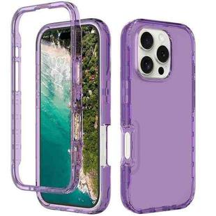 For iPhone 16 Pro Max Shockproof Clear Gradient PC + TPU Phone Case(Purple)