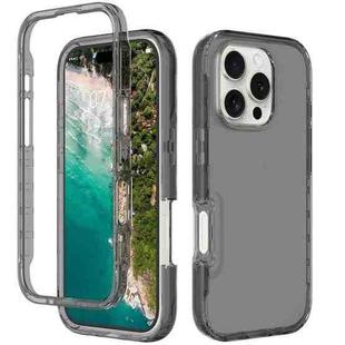 For iPhone 16 Pro Shockproof Clear Gradient PC + TPU Phone Case(Black)