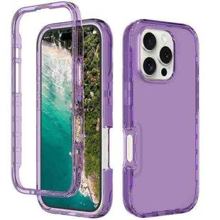 For iPhone 16 Pro Shockproof Clear Gradient PC + TPU Phone Case(Purple)