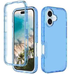 For iPhone 16 Plus Shockproof Clear Gradient PC + TPU Phone Case(Blue)