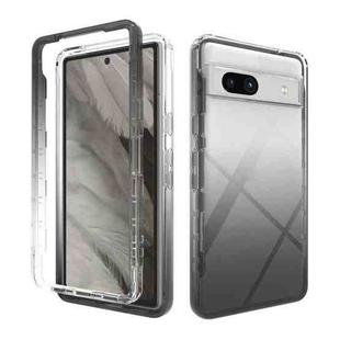 For Google Pixel 7a Shockproof Clear Gradient PC + TPU Phone Case(Black)