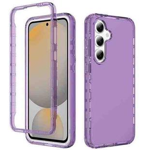 For Samsung Galaxy S24 FE 5G Shockproof Clear Gradient PC + TPU Phone Case(Purple)