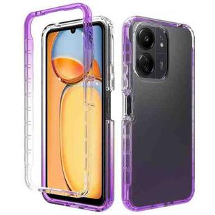 For Redmi 13C 4G / 5G Shockproof Clear Gradient PC + TPU Phone Case(Purple)