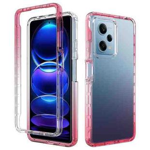 For Redmi Note 12 Pro 5G Global Shockproof Clear Gradient PC + TPU Phone Case(Red)