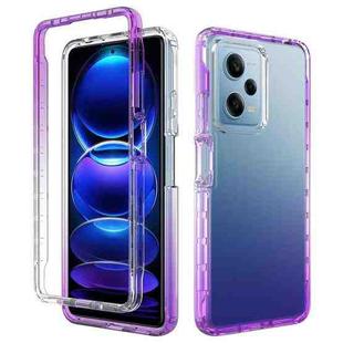 For Redmi Note 12 Pro 5G Global Shockproof Clear Gradient PC + TPU Phone Case(Purple)