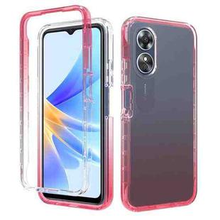 For OPPO A17 4G Shockproof Clear Gradient PC + TPU Phone Case(Red)