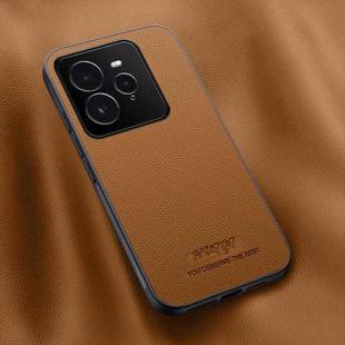 For Realme GT 7 Pro HUIYI Leather Magnetic Phone Case(Brown)