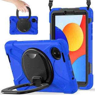 For Xiaomi Redmi Pad SE 8.7 Silicone Hybrid PC Tablet Case with Holder & Shoulder Strap(Blue)