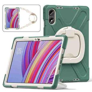 For Xiaomi Redmi Pad Pro 12.1 Silicone Hybrid PC Tablet Case with Holder & Shoulder Strap(Emerald Green)