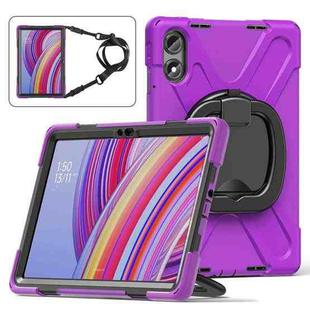 For Xiaomi Redmi Pad Pro 12.1 Silicone Hybrid PC Tablet Case with Holder & Shoulder Strap(Purple)