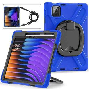 For Xiaomi Pad 7 / 7 Pro Silicone Hybrid PC Tablet Case with Holder & Shoulder Strap(Blue)