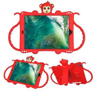 For iPad Pro 10.5 Cartoon Monkey Kids Tablet Shockproof EVA Protective Case with Holder & Shoulder Strap & Handle(Red)
