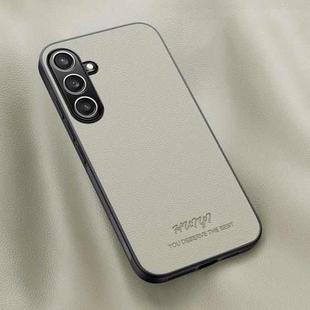 For Samsung Galaxy S24 FE 5G HUIYI Leather Magnetic Phone Case(White)