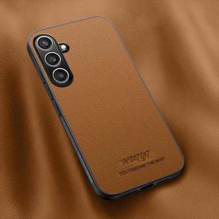 For Samsung Galaxy S24 FE 5G HUIYI Leather Magnetic Phone Case(Brown)