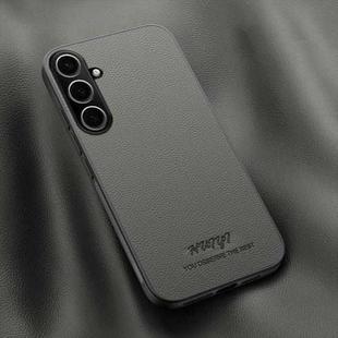For Samsung Galaxy S25 5G HUIYI Leather Magnetic Phone Case(Grey)