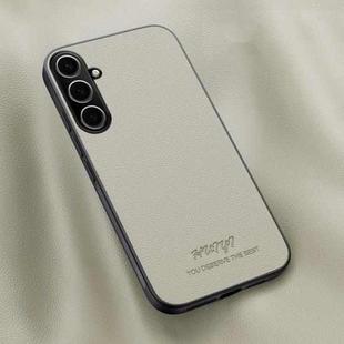 For Samsung Galaxy S25+ 5G HUIYI Leather Magnetic Phone Case(White)