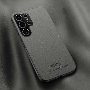 For Samsung Galaxy S25 Ultra 5G HUIYI Leather Magnetic Phone Case(Grey)