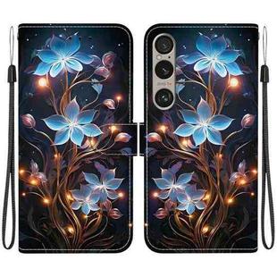 For Sony Xperia 1 VI Crystal Texture Colored Drawing Leather Phone Case(Little Lantern Flower)