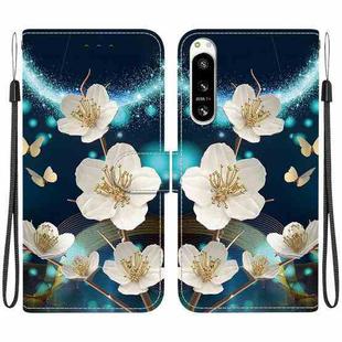 For Sony Xperia 5 VI Crystal Texture Colored Drawing Leather Phone Case(Magnolia)