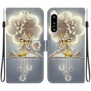 For Sony Xperia 5 VI Crystal Texture Colored Drawing Leather Phone Case(Sika Deer)