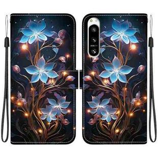 For Sony Xperia 5 VI Crystal Texture Colored Drawing Leather Phone Case(Little Lantern Flower)