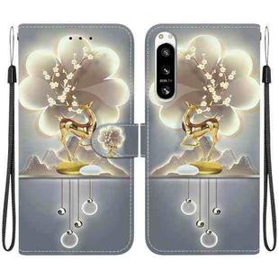 For Sony Xperia 10 VI Crystal Texture Colored Drawing Leather Phone Case(Sika Deer)