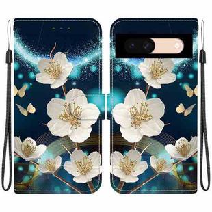 For Google Pixel 8a Crystal Texture Colored Drawing Leather Phone Case(Magnolia)