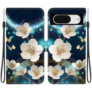 For Google Pixel 8 Crystal Texture Colored Drawing Leather Phone Case(Magnolia)