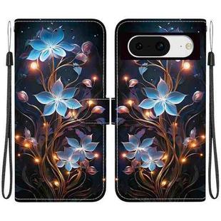 For Google Pixel 8 Crystal Texture Colored Drawing Leather Phone Case(Little Lantern Flower)