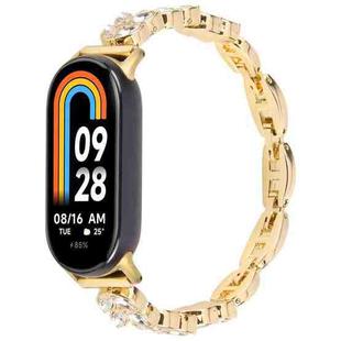 For Xiaomi Smart Band 9 / 8 Wheat Ear Diamond Bracelet Metal Watch Band(Gold)