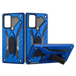For Samsung Galaxy Note20 Shockproof TPU + PC Protective Case with Holder(Blue)