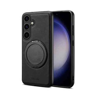 For Samsung Galaxy S25 5G Denior A14 Skin Feel Rotating Holder MagSafe Phone Case(Black)