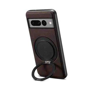 For Google Pixel 7 Pro Denior A14 Skin Feel Rotating Holder MagSafe Phone Case(Brown)