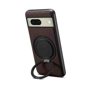 For Google Pixel 8 Denior A14 Skin Feel Rotating Holder MagSafe Phone Case(Brown)