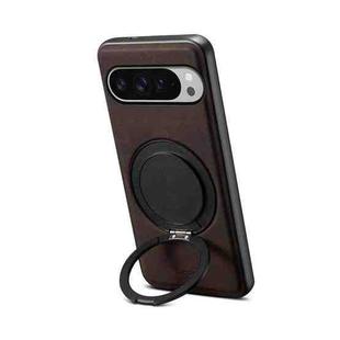 For Google Pixel 9 Pro XL Denior A14 Skin Feel Rotating Holder MagSafe Phone Case(Brown)