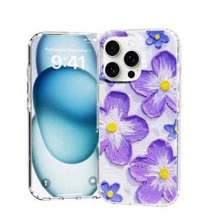 For iPhone 16 Pro Max IMD Double Piece Simple Fresh Shockproof Phone Case(Purple Orchid)