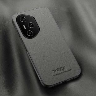 For Honor 300 Pro HUIYI Leather Magnetic Phone Case(Grey)