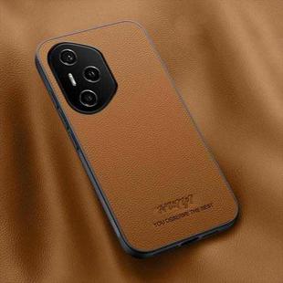 For Honor 300 Pro HUIYI Leather Magnetic Phone Case(Brown)