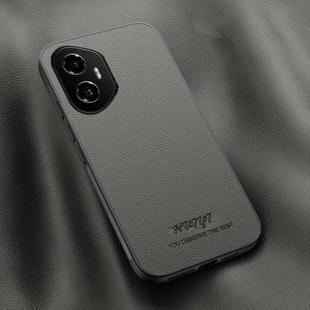 For Honor 300 HUIYI Leather Magnetic Phone Case(Grey)