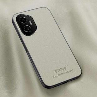 For Honor 300 HUIYI Leather Magnetic Phone Case(White)