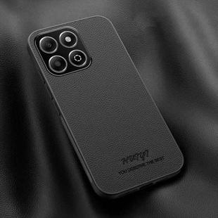 For Honor X6b HUIYI Leather Magnetic Phone Case(Black)