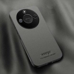 For Honor X60 HUIYI Leather Magnetic Phone Case(Grey)