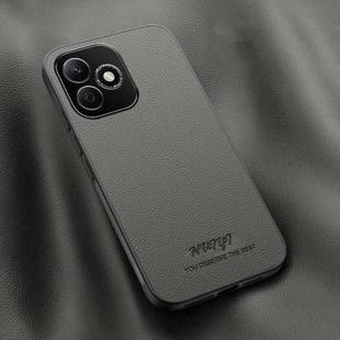 For Honor X60i HUIYI Leather Magnetic Phone Case(Grey)