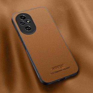 For Honor 200 Pro HUIYI Leather Magnetic Phone Case(Brown)