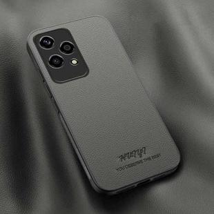 For Honor 200 Lite Global HUIYI Leather Magnetic Phone Case(Grey)