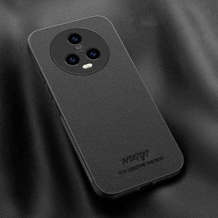 For Honor Magic5 HUIYI Leather Magnetic Phone Case(Black)
