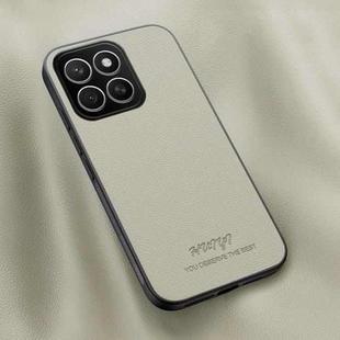 For Honor X8c 4G HUIYI Leather Magnetic Phone Case(White)