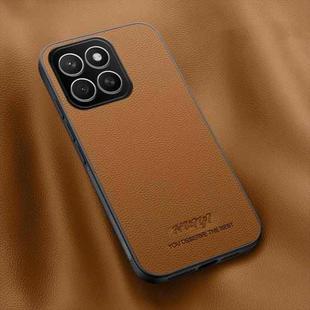 For Honor X8c 4G HUIYI Leather Magnetic Phone Case(Brown)