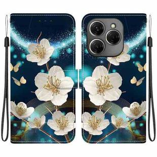 For Tecno Spark 20 Pro Crystal Texture Colored Drawing Leather Phone Case(Magnolia)