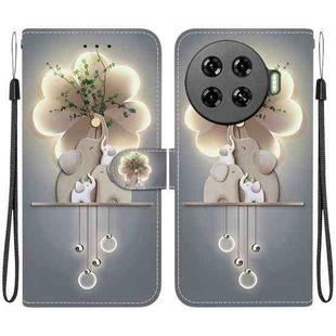 For Tecno Spark 20 Pro+ 4G Crystal Texture Colored Drawing Leather Phone Case(Elephants)